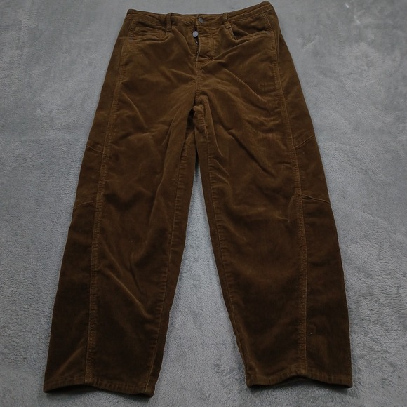 Habitual Pants - Habitual Pants Womens 10 Brown Corduroy Barrel Leg Preppy Modern